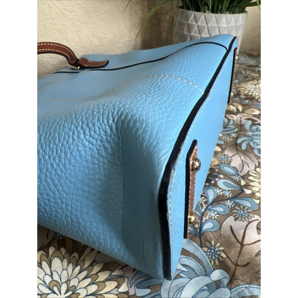 Dooney and Bourke Pebble Grain Small Lexington Tote Leather Sky Blue Purse - Picture 4 of 14